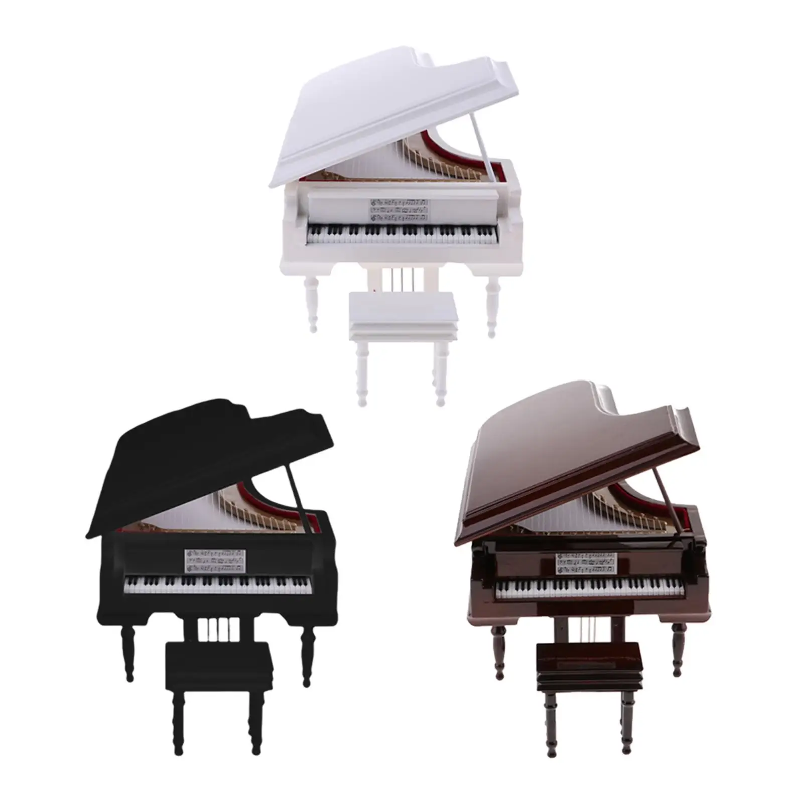 

Mini Piano Model Decorative Assembly for Dollhouse Accessories Playset Girls