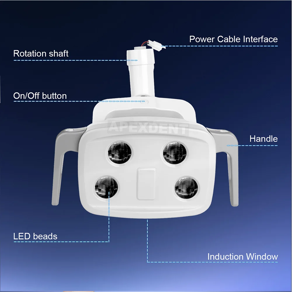 APEXDENT Dental Oral Lamp For Dentistry Clinic Operation Surgical Light Dentist Chair Unit 4LED Lamp Infrared Sensor Switch