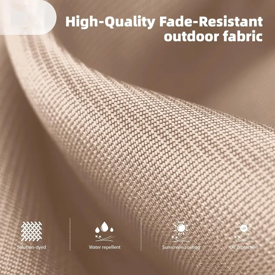 13 ft Outdoor Patio Umbrella Large Rectangular Double Sided Market Table Twin Umbrellas with Crank Handle for Deck Pool Beige P