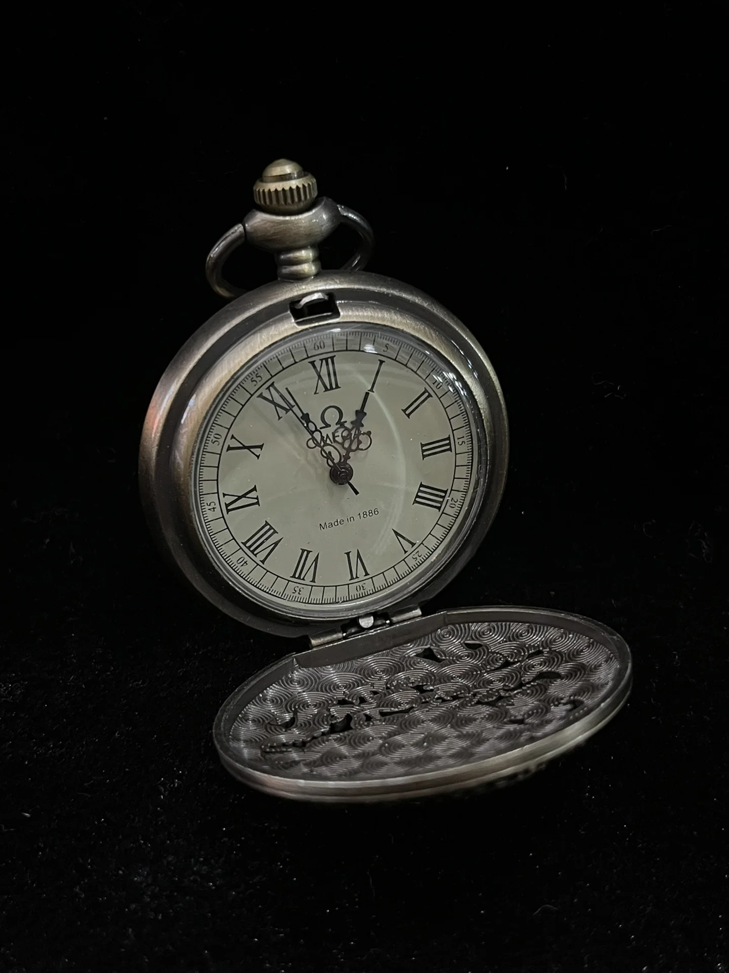 Φ45mm 19 Century Single Opening Copper DEER Mechanical Pocket Watch Normal Working