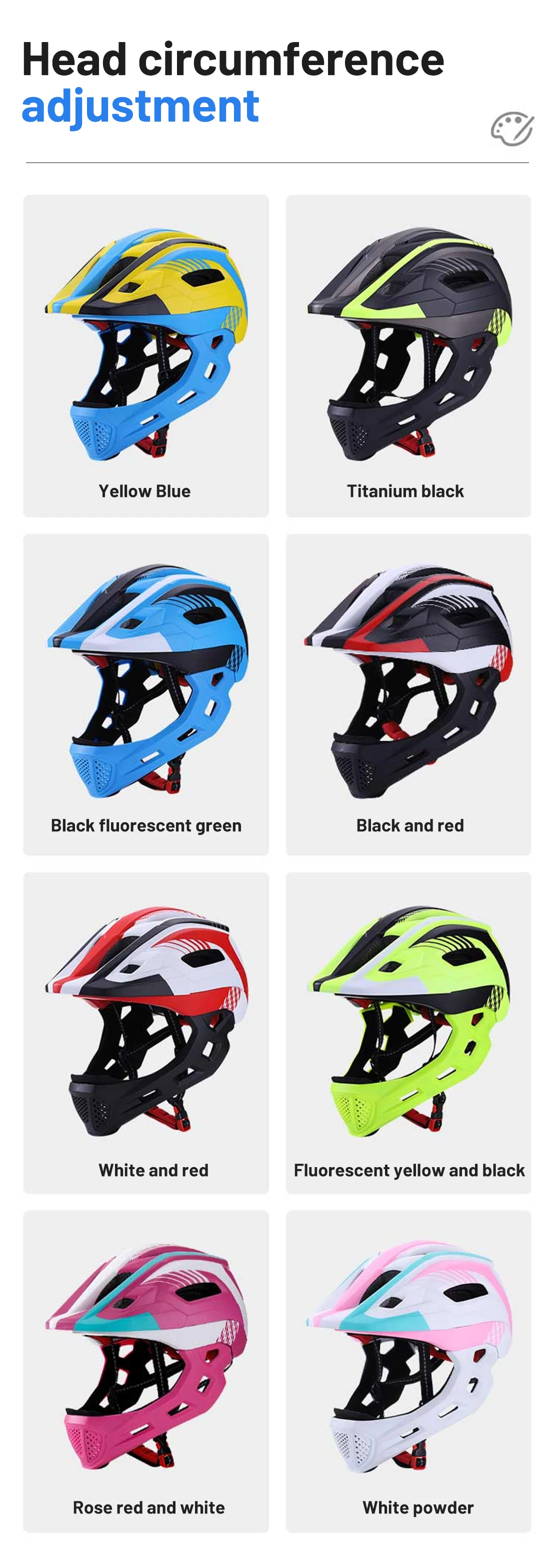 Horntour Kinder-Fahrradhelm Leicht und Atmungsaktiv Vollgesichtsschutz Abnehmbar Zwei-in-Eins Outdoor-Sicherheitsausrüstung – Detail 12