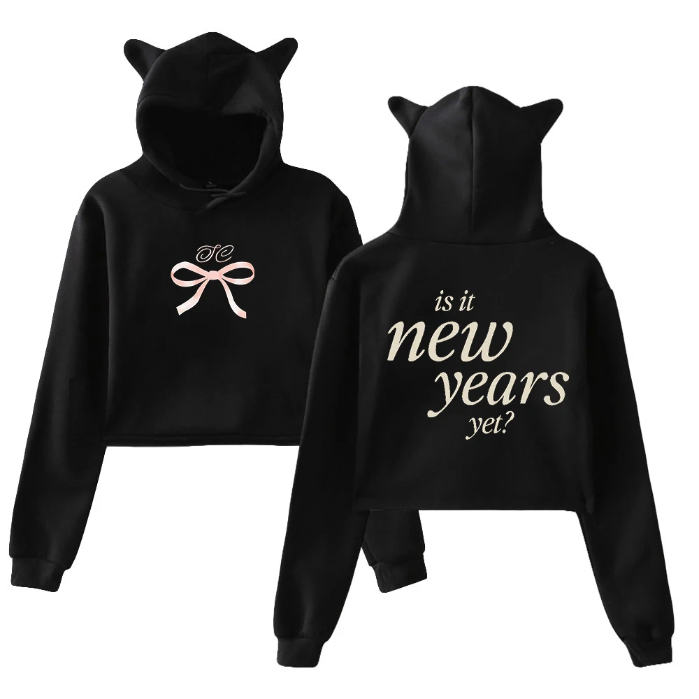 

Sabrina Carpenter Pullover Fruitcake Album is it new years yet Merch Cat Ears Hoodie Fashion Longsleeve Crop Top Women's Clothes