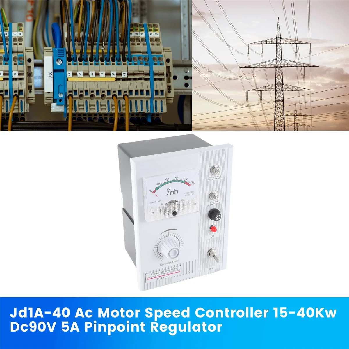 Hot Jd1A-40 Ac Motor Speed Controller 15-40Kw Dc 90V 5A มอเตอร์ความเร็ว Pinpoint Regulator 132-1320Rpm Controller Ip55 ป้องกันฝุ่น