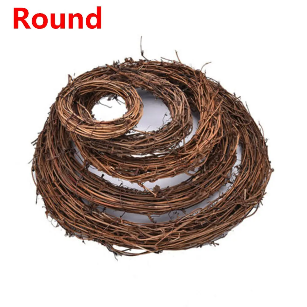 Hot Wedding Wreaths Xmas Party Decorations Window Door Hanging Sepak Takraw Wreath Wicker Rattan Garland Round/Heart  Shape