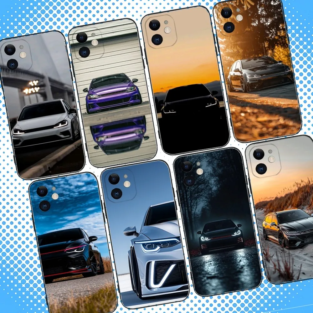 

Car V-VolkswagenS-Golf VW Phone Case For iPhone 16,15,14,13,12,11,Pro,Max,Plus,X,XS,XR,SE,8,7,Mini,Soft Silicone Black Case