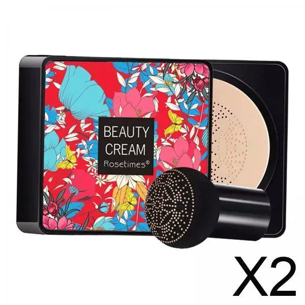 Mushroom Air Cushion BB Foundation Cream, einfach anzubringender, feuchtigkeitsspendender Concealer für natürliches Gesichts-Make-up