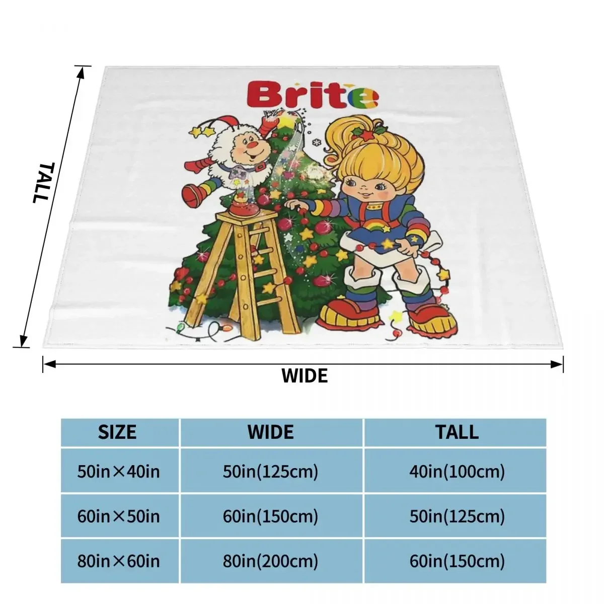 Rainbow Brite Red Butler TV Vintage Love Cartoons Christmas Design Portable Warm Throw Blankets for Bedding Travel