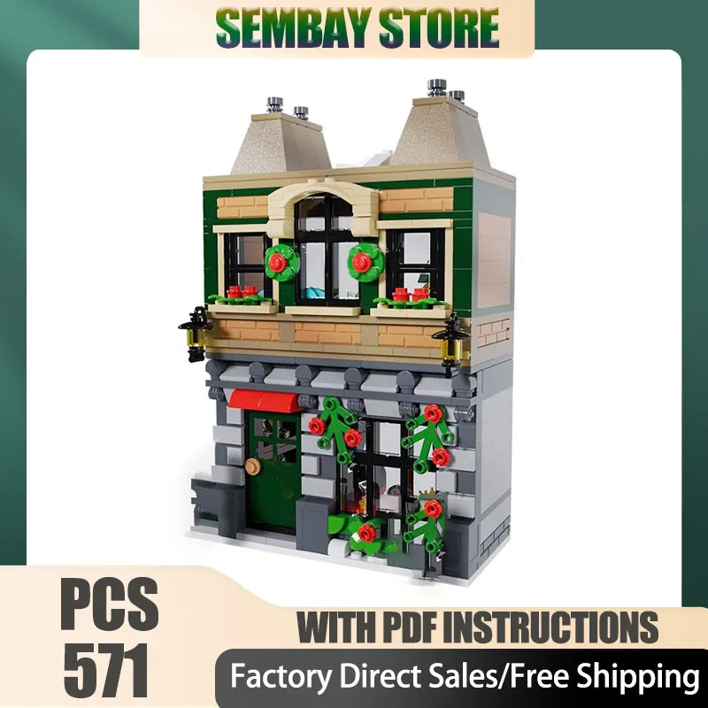 Street View Moc brique de Construction modulaire Village d'hiver magasin de bijoux modèle technologie blocs noël bricolage jouet Construction cadeau