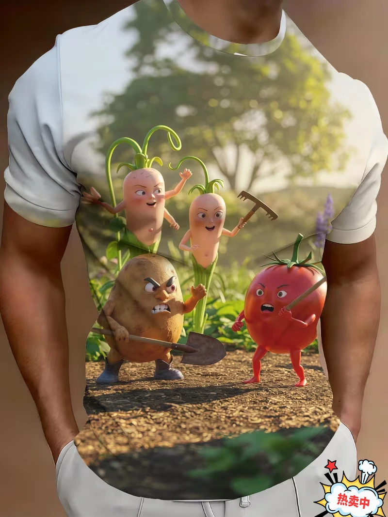 Mens Cool 3D Graphic Tee Cute Hamster Funny Pig Design Short‑Sleeve T‑Shirt Loose‑Fit Casual Top For Holiday Streetwear 2026 new