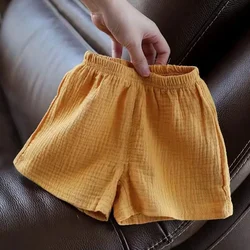 Fashion Shorts Boy Solid Color Children's Clothing Girls Pants Cotton Linen Bread Baby Short bottom Infant 0-5Y shorts