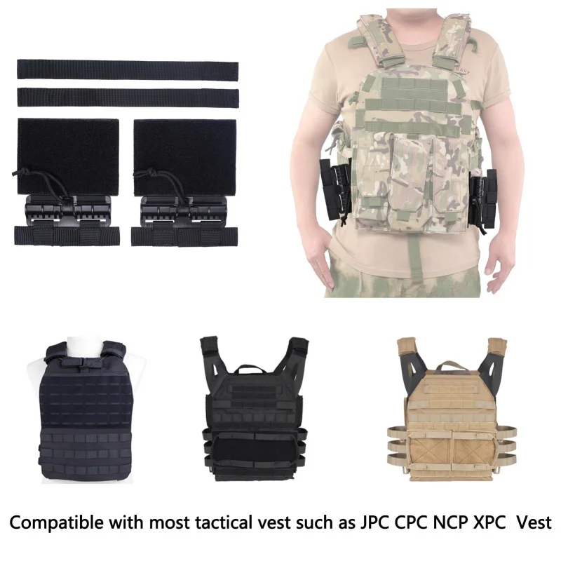 ยุทธวิธี Quick Release ชุดหัวเข็มขัดเดี่ยว Molle ชุดหัวเข็มขัด Hook และ Loop Fastener สำหรับ JPC CPC NCP XPC เสื้อกั๊กการล่าสัตว์เกินไป