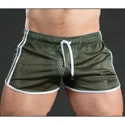 Men Casual Shorts Mesh Sexy Breathable Shorts Transparent Briefs Bugle Pouch Panties Male See Through Trunk Sexy Pant