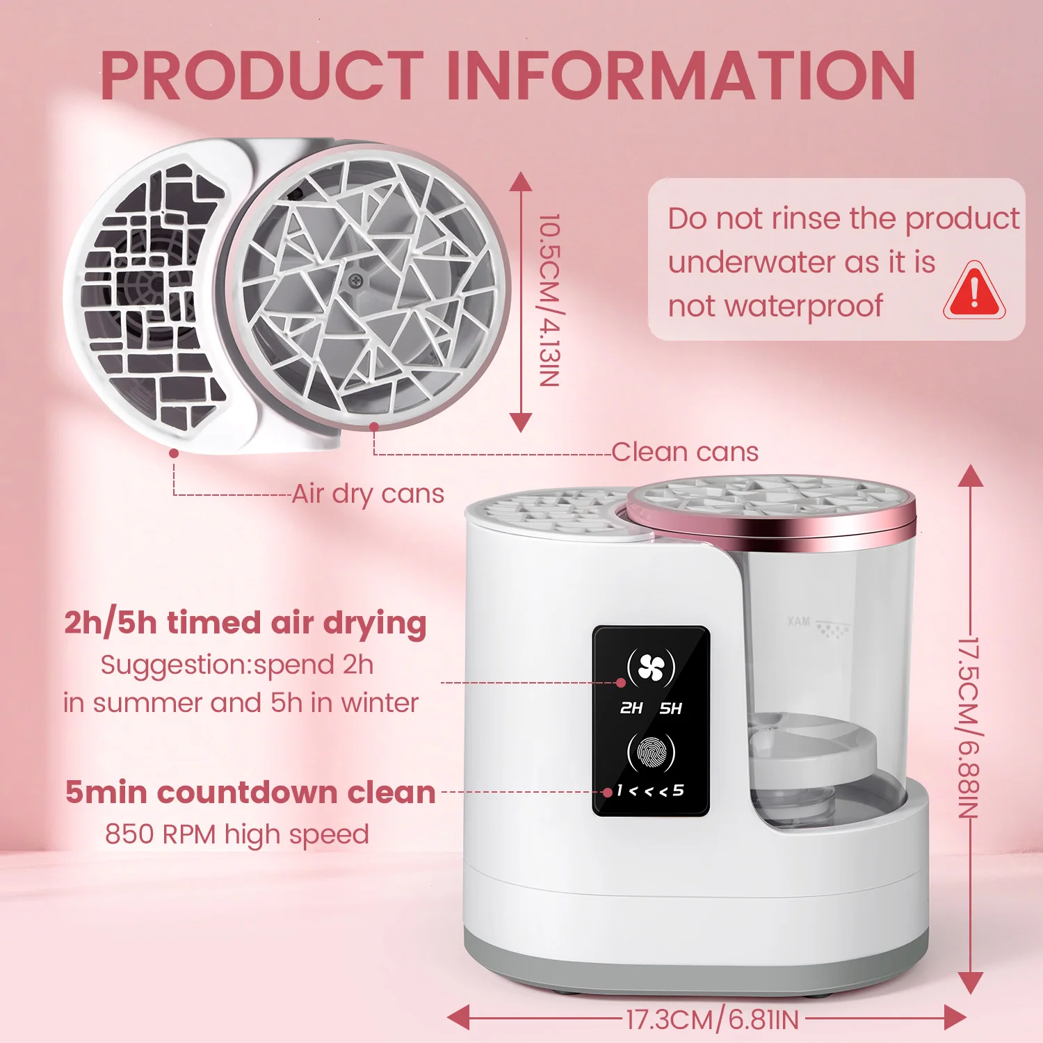 ماكينة تنظيف فرش الماكياج الكهربائية 3 في 1 مع حامل مجفف فرشاة المكياج - أداة تنظيف فرش التجميل USB الأوتوماتيكية المحمولة