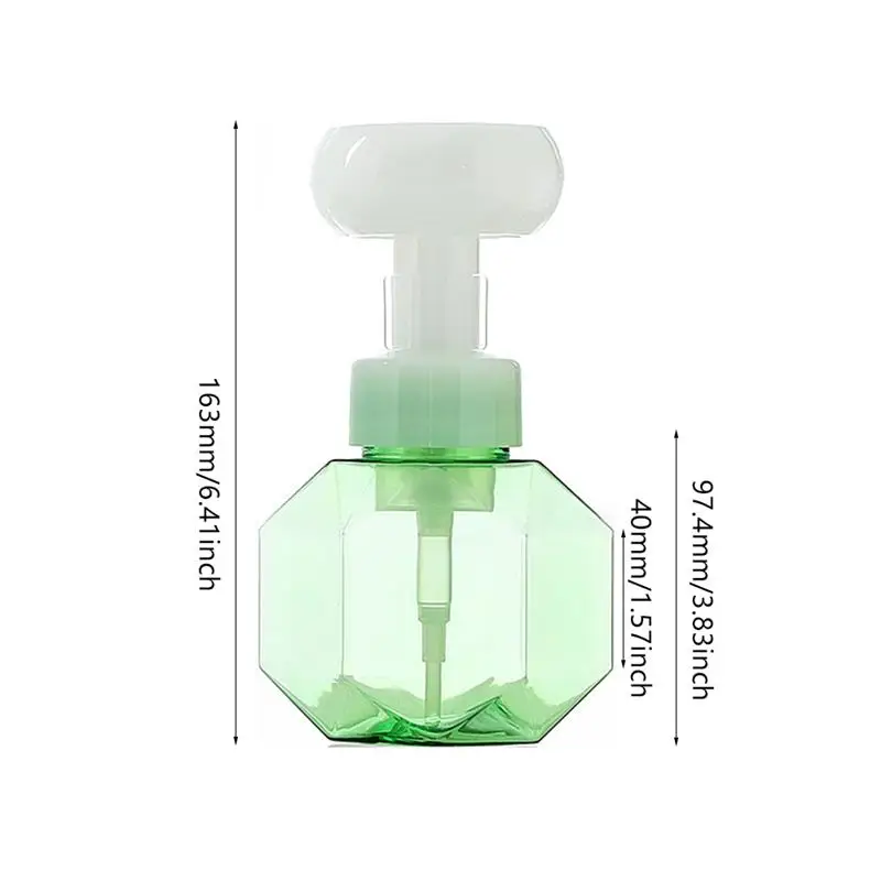 300ml Foam Pump Bottle Jar Flower Shaped Refillable Shampoo Hand Soap Dispenser Mousse Liquid Cleaner Container Bathroom Tools