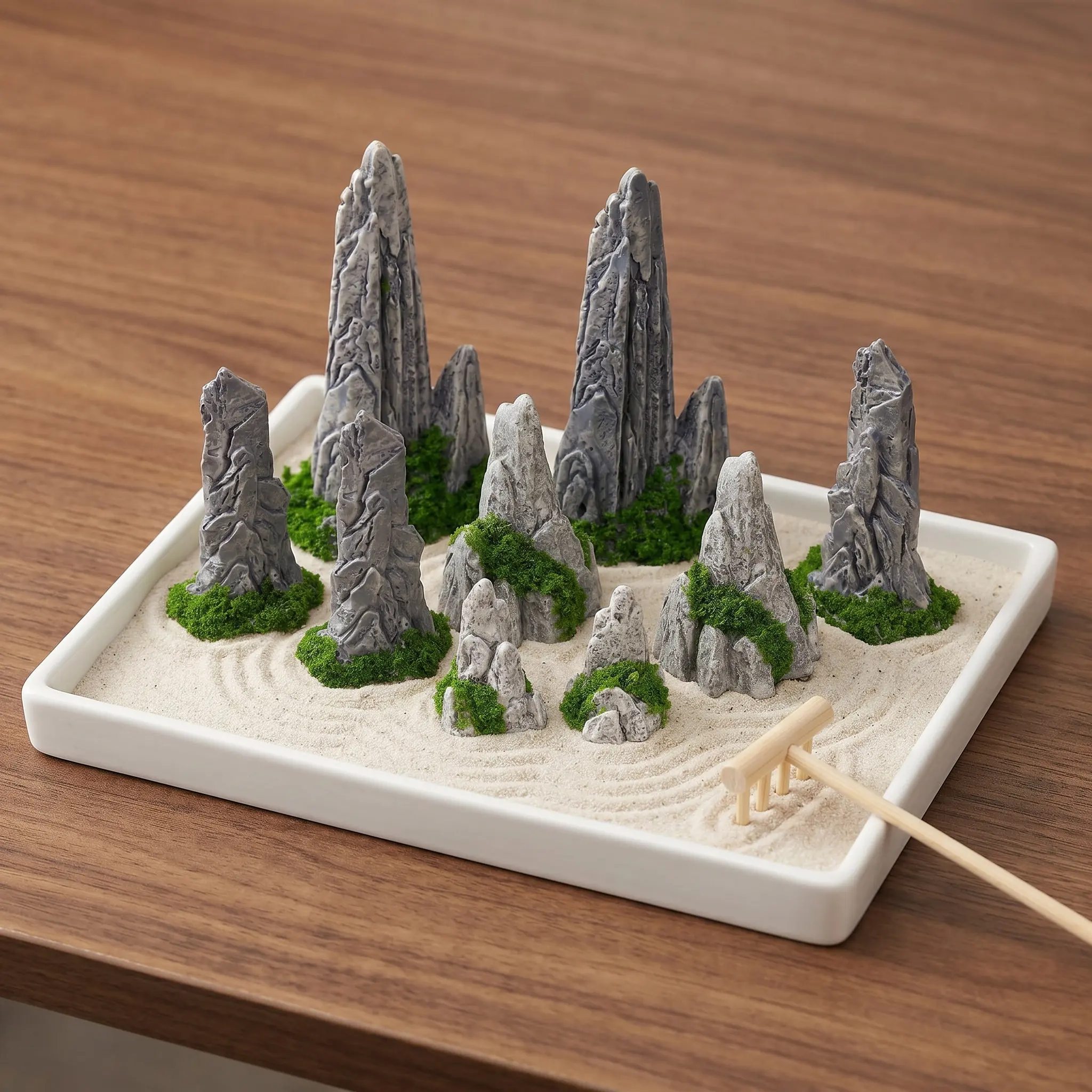 8pcs Simulated Rockery Decor for Bonsai, Mini Landscape Garden, Desktop & Home Office Ornament
