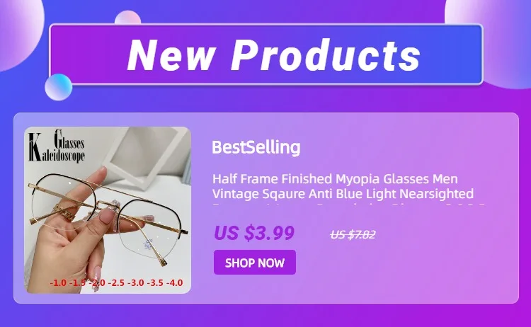 Finished Myopia Glasse Women With Minus Degree Round Nearsighted Eyewear Diopter -0.5 -0.75 -1.25 -1.5 -2.0 -2.5 -3.0 to -6
