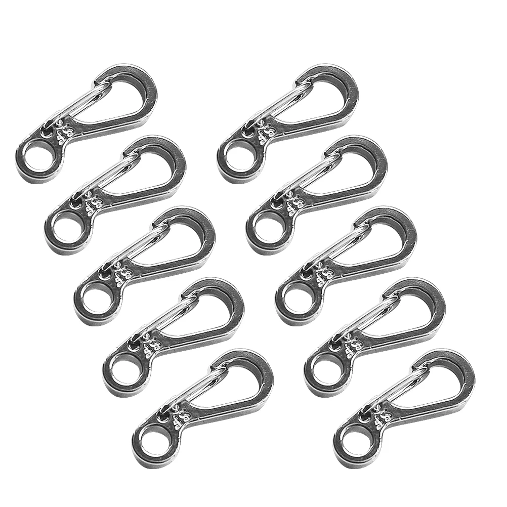 

10 Pcs Spring Buckle Mini Carabiner Clip Keychain Lock Hook Backpack Concise