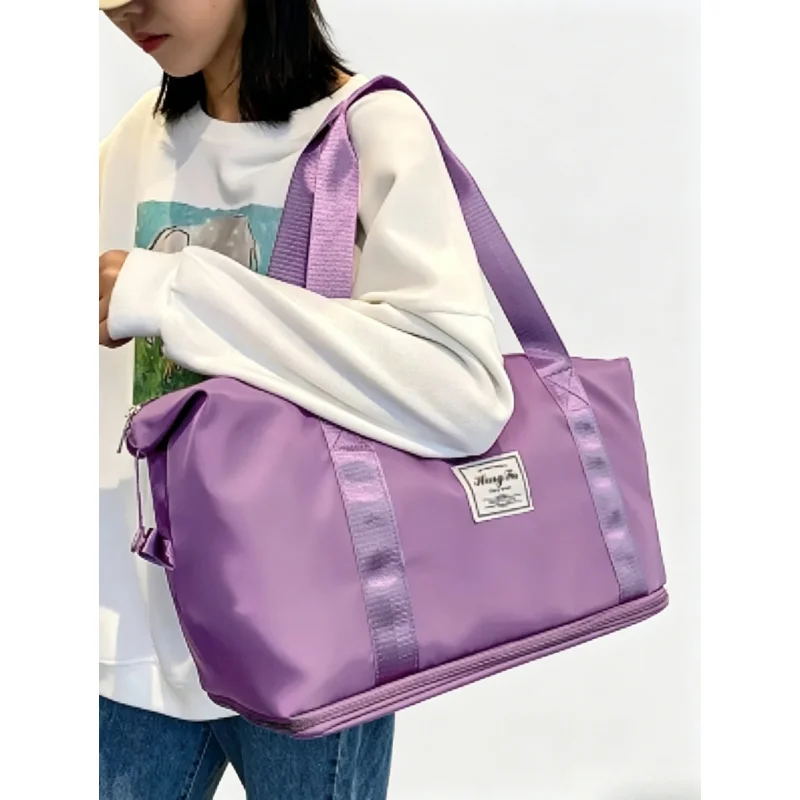 

UNIXINU Women Duffle Bag, Waterproof Nylon Travel Gym Tote Bag, Large Capacity Portable Luggage Handbag