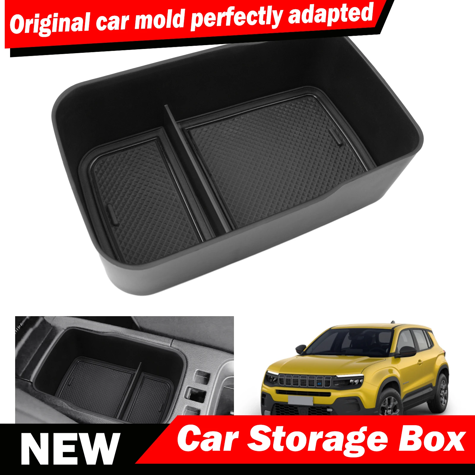 For Jeep Avenger 2023 2024 2025 2026 Car Armrest Storage Box Center Console Organizer Tray Pallet Jeep Avenger 2026 Accessories