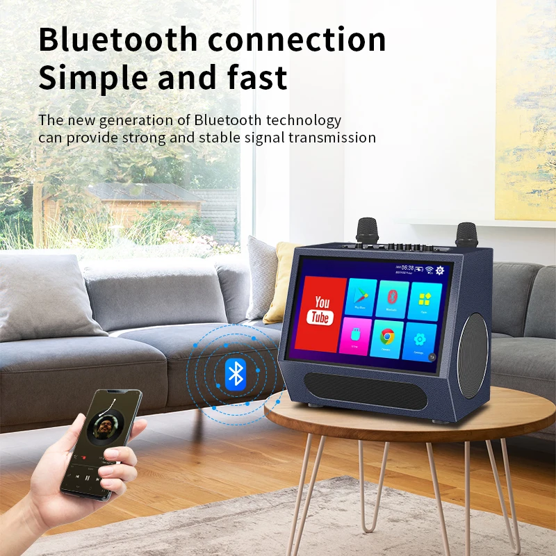 14 بوصة كلمات Rgb Active Party شاشة تعمل باللمس 32Gb أندرويد مشغل موسيقى ميكروفونات ذكية الكل في واحد نظام الكاريوكي الغناء مجموعة المتكلم #5