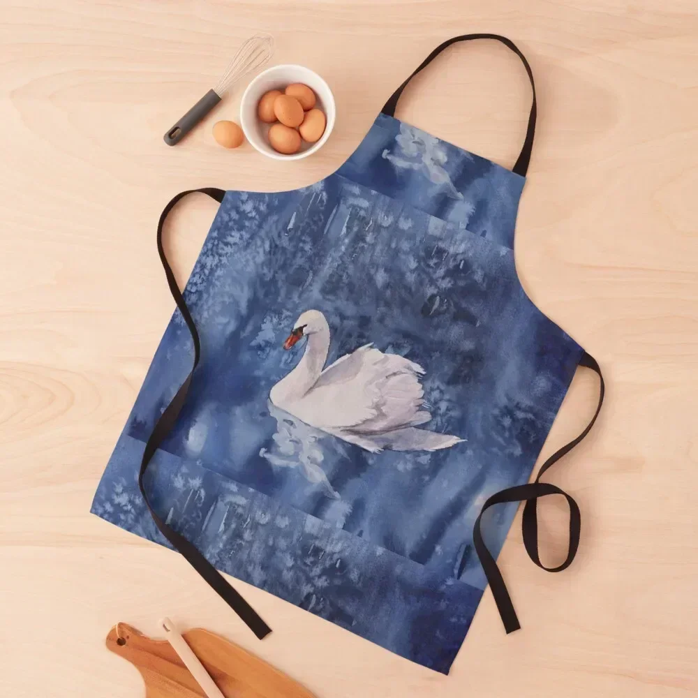 

The Silver Swan by Amanda Webster Artist Apron For Nail Stylist Kitchen Accessories 2022 Kitchen cooks clothes Apron