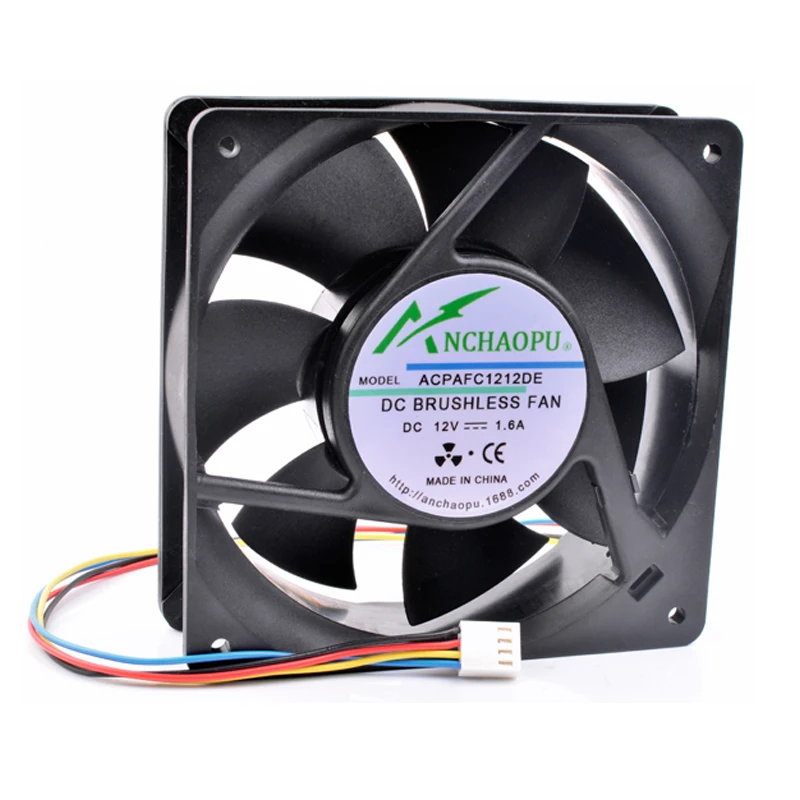 Brand new original ANCHAOPU AFC1212DE 12cm 12038 120x120x38mm DC12V 1.60A 4 lines 4pin server chassis high speed cooling fan