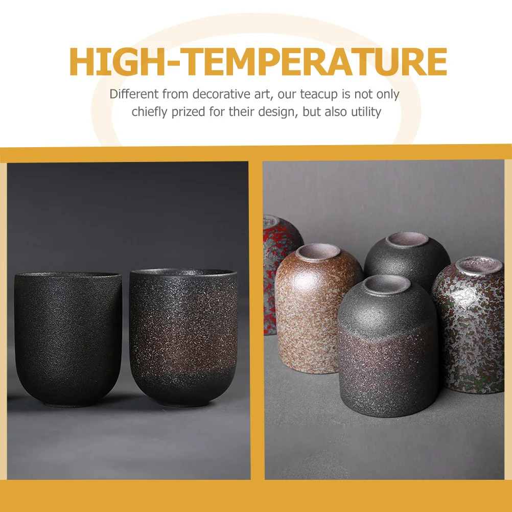 

Liujin Retro Tea Cup Ceramic Coffee Cup Compact Convenient Teacup Household Daily Use Office Supplies Convenient Teacup