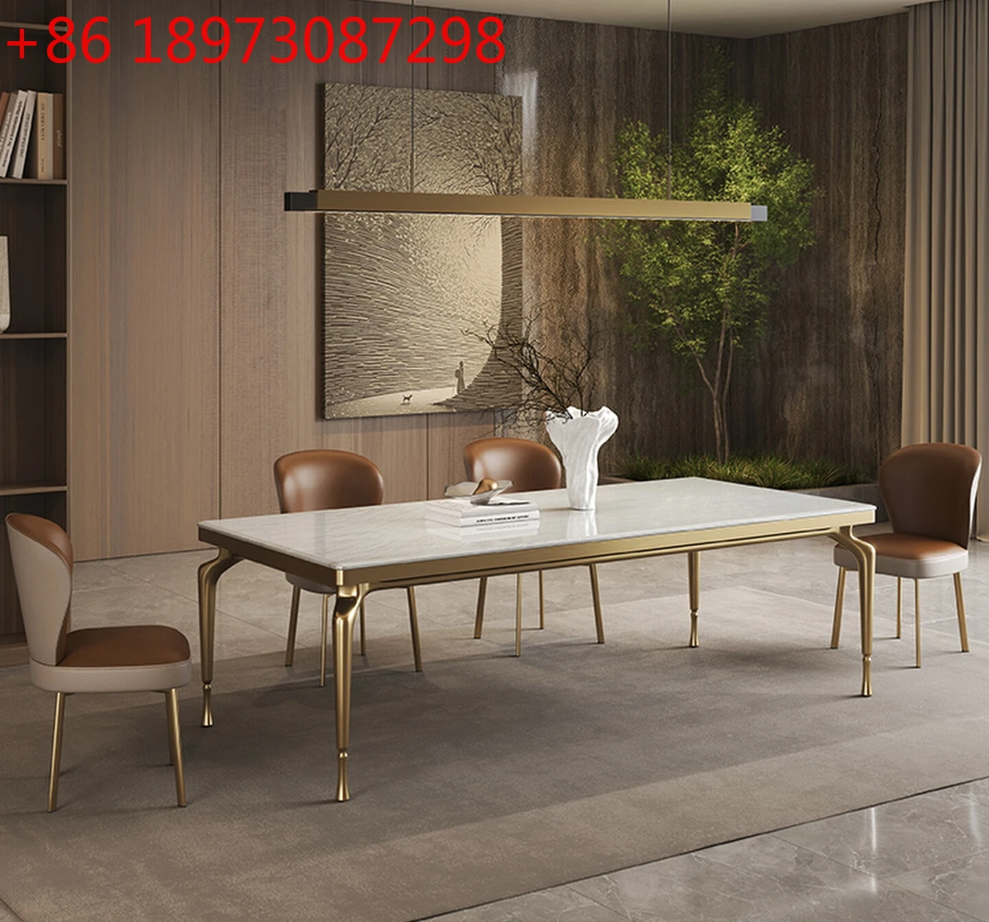 

Обеденный стол из натурального роскошного камня, мраморный светлый роскошный высококачественный бытовой прямоугольный обеденный стол