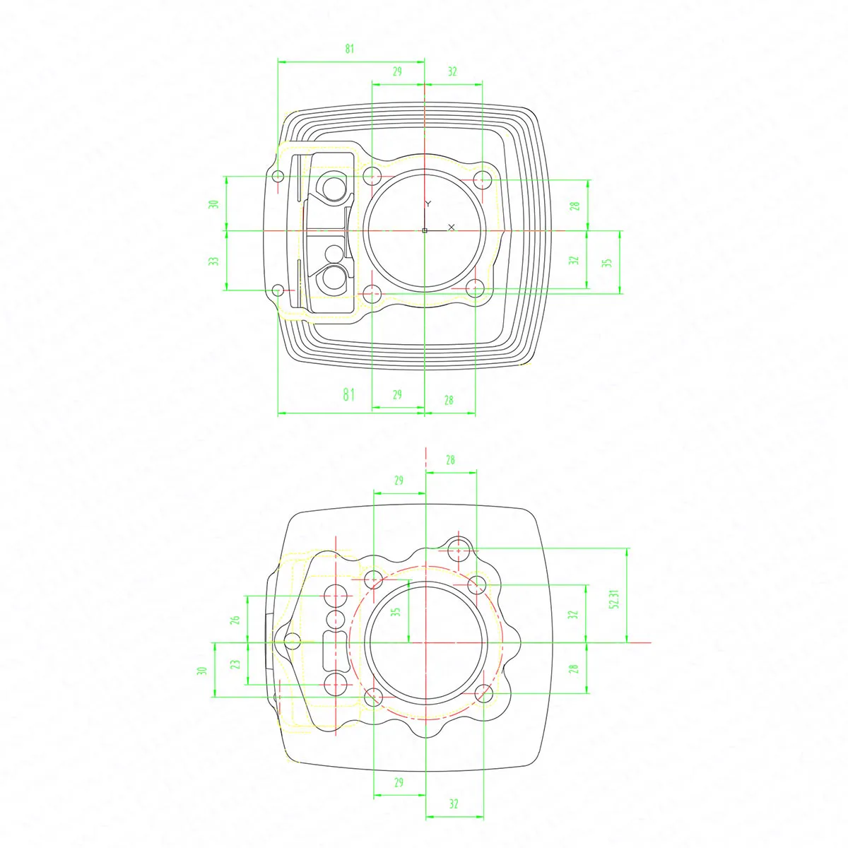 67mm Cylinder Piston Ring Gasket Kit Air 250CC Zongshen Shineray Bashan Taotao  ATV Dirt Bike Pit Bike ATV Quad