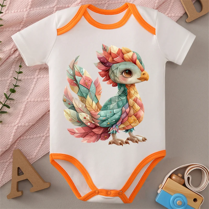 

100% хлопчатобумажная ткань, цвет курицы, милый принт, удобное мягкое боди для ребенка, комбинезон для новорожденных от 0 до 12 месяцев