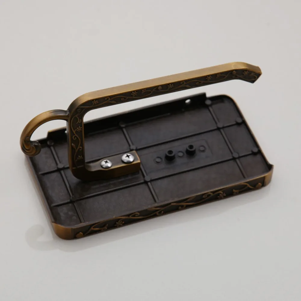 Torayvino Antique Carved Zinc Alloy Bathroom Toilet Paper & Phone Holder Pattern Toilet Paper Holders Tissue Boxes Wall Mounted