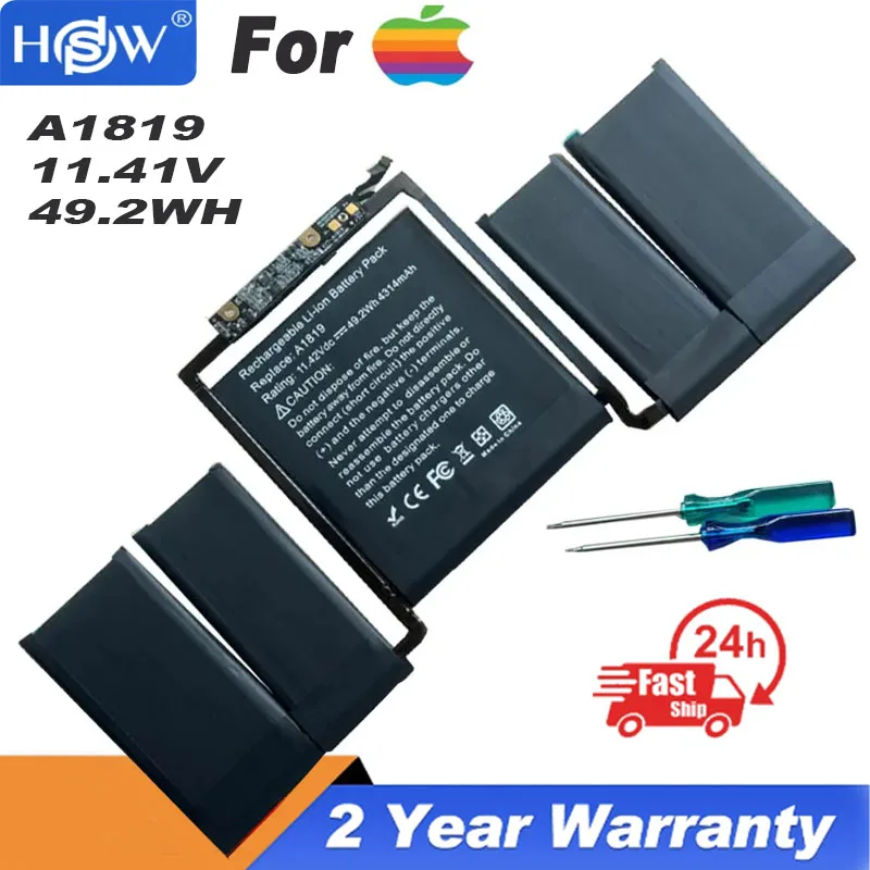 

11.41V 4314mah New Original A1819 Laptop Battery for Apple Macbook Pro 13'' Touch Bar A1706 2016year With Tools