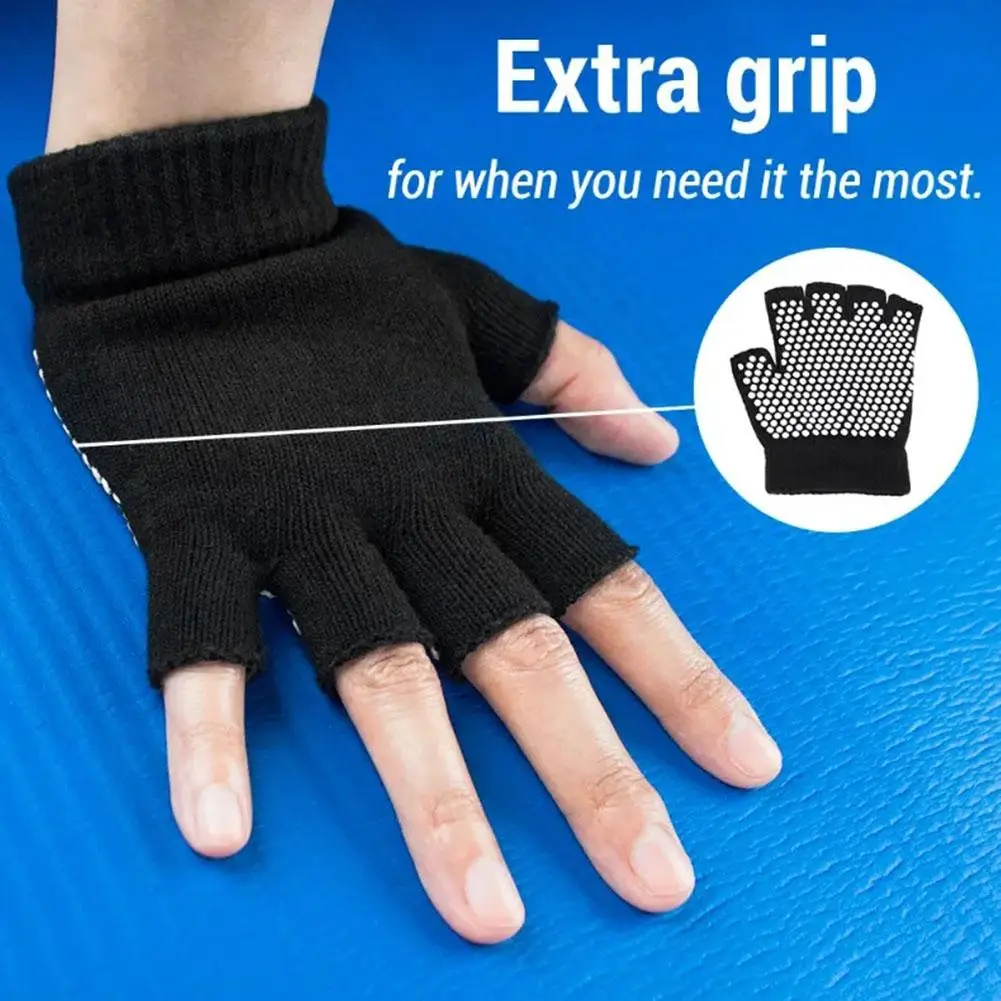 

Yoga Gloves Non Slip Cotton Women's Open Finger Gloves Fitness Fitness Breathable Yoga Half Pilates Finger Gloves Sports Gl K3K9