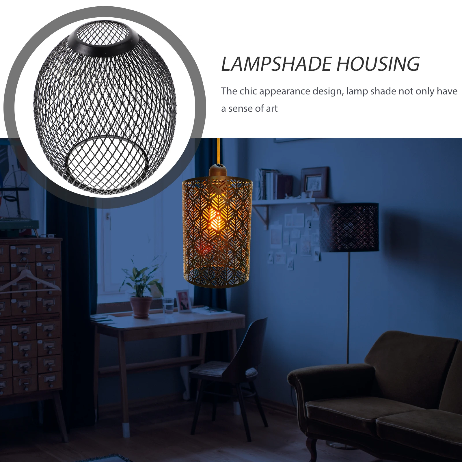 

Drum Lampshade 13cm Black Hanging Metal Light Shade Reusable Replacement Cover Pendant Lampshades CeilingLights Decorative