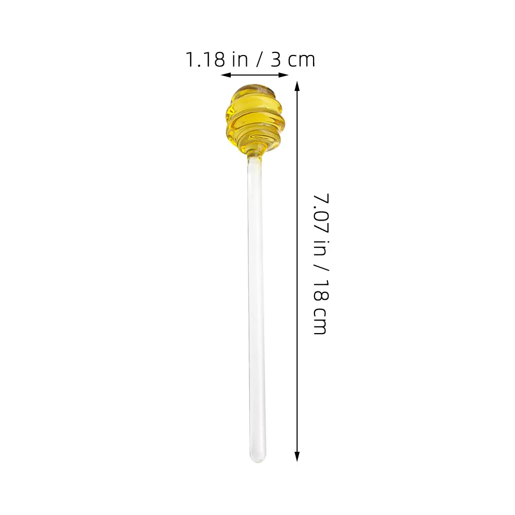 2Pcs Honey Dipper Glass Stirring Rod Long Handle No Mess Honey Stick for Tea Dessert Syrup Jam Mixing Spoon Kitchen Tool