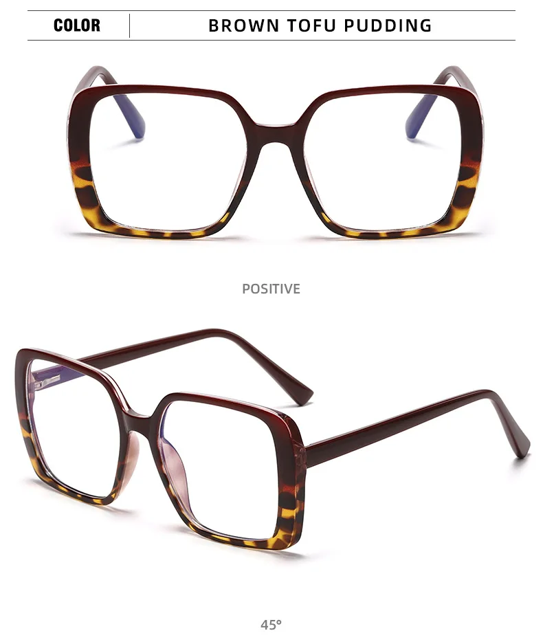 Luxus Vintage transparente übergroße quadratische Lesebrille Frauen Computer Brille Anti Blaulicht Brille Presbyopie Brille – Detail 15