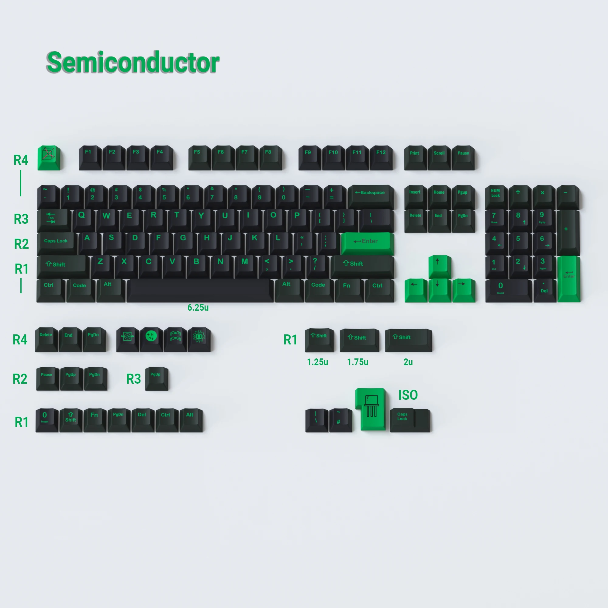 Semiconductor 134 keys  cherry keycaps Personalized keycaps PBT Material For MX Switches Mechanical Keyboard Key Caps