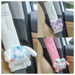 Sanrio Kawaii Cinnamoroll Car Seat Belt Shoulder Cover Cartoon Car Safety Belt Universal Protective Cover Auto Accessories