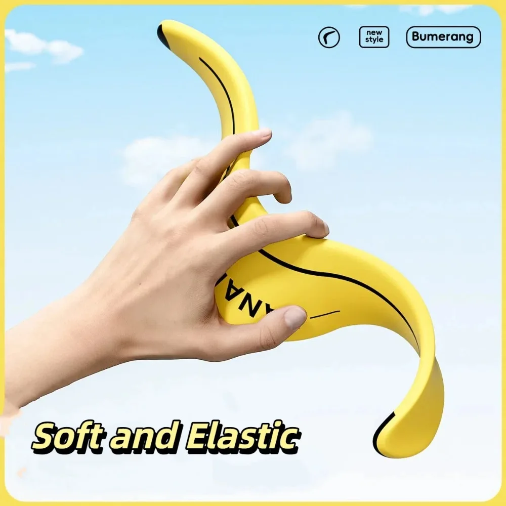 Soft and Elastic Sports Throwback Banana V Shaped Boomerang Flying Disc Throw Interactive Toys for Kids Adults image 4