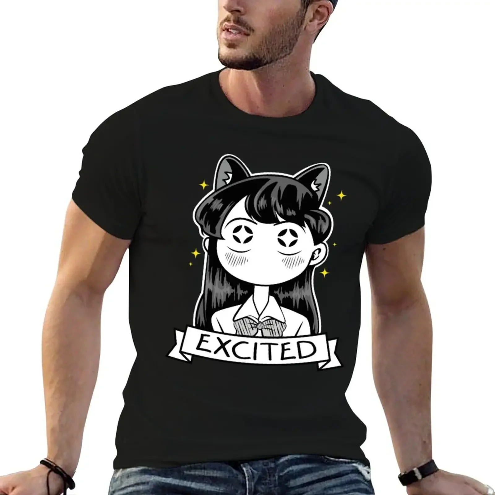 Excited Komi - Komi Can't Communicate Komi San Retro - Shouko Excited T-Shirt summer clothes tees mens graphic t-shirts hip hop