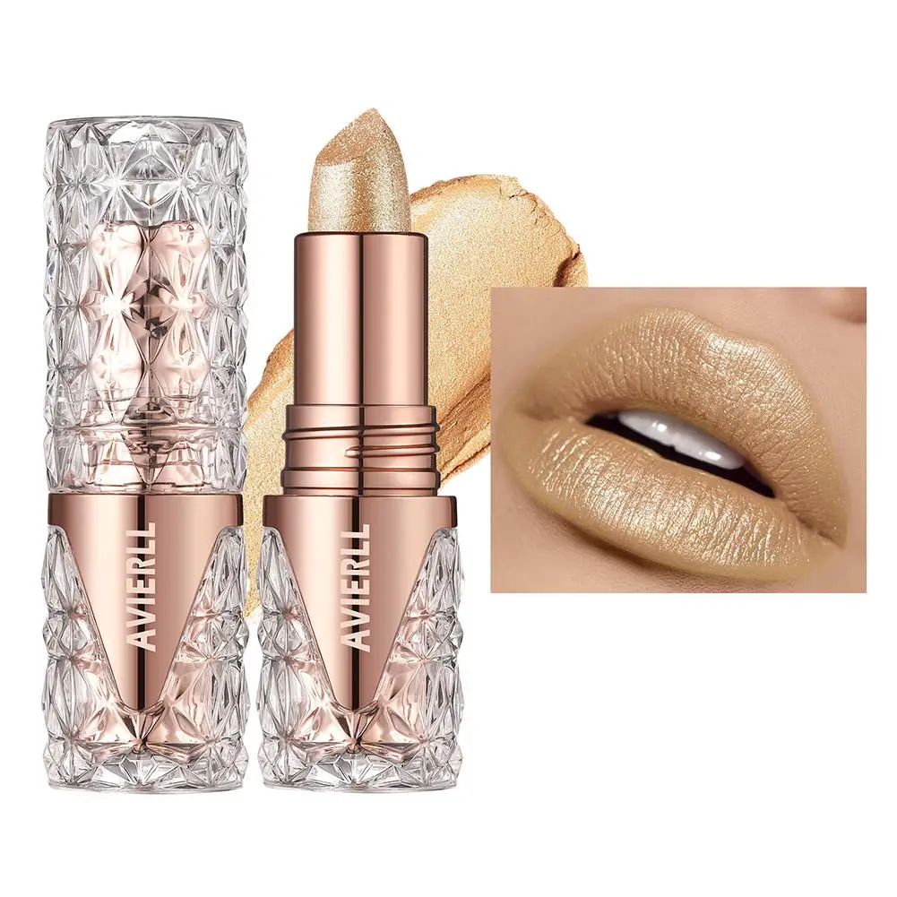 진주 빛 핑크 글리터 벨벳 립스틱 방수성 오래 지속되는 매트 쉬머 다이아몬드 립스틱 여성 메이크업 화장품