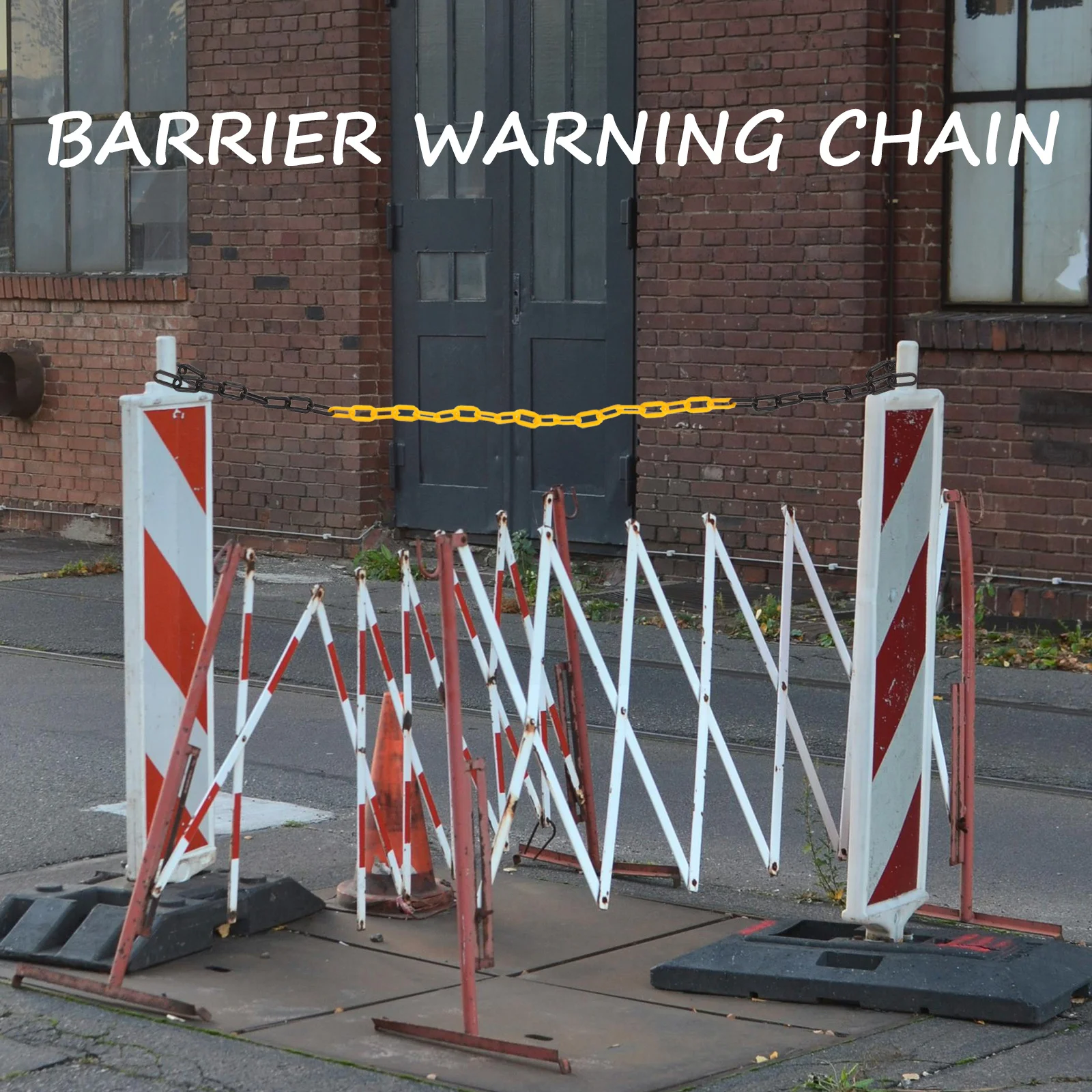 

25M Warning Chain Safety Barrier Link Plastic Crowd Control Chain For Traffic Construction Driveway Parking Lot Caution