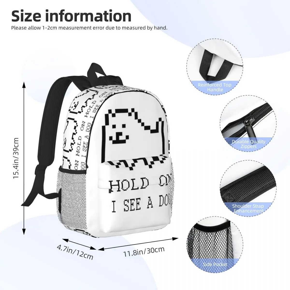 Dog Distraction Backpack Daypack Large Capacity Boys Girls BookBag Shoulder Bags for Men Women Children School Bag