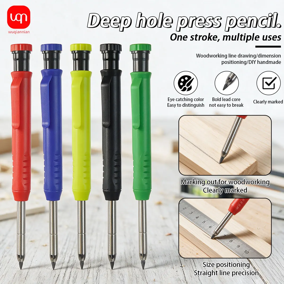 1Pc Engineering Drawing Woodworking Marking Mechanical Pencils, Long Head Carpenter Pencil,Applicable Construction Works