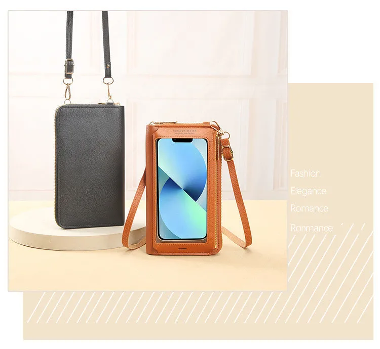 2025, neue Touchscreen-Handytasche, Handtasche, weibliche Umhängetasche, One-Shoulder-transparente Geldbörse – Detail 1