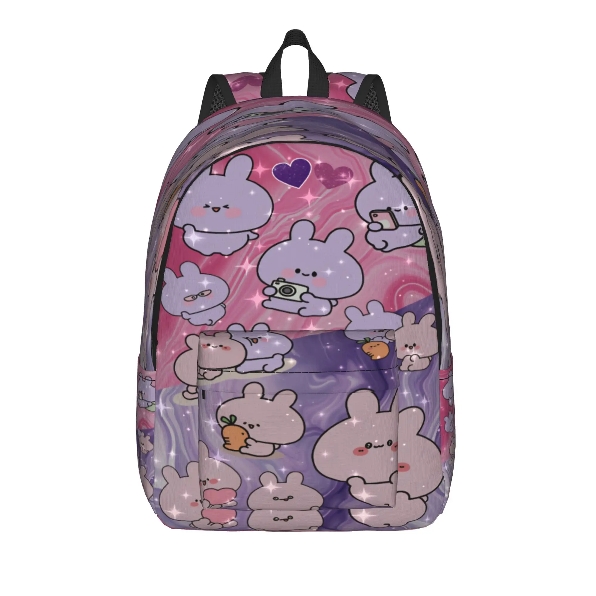A-Asamimichans Backpack  Women Men Polyester University Backpacks Large Kawaii High School Bags Rucksack