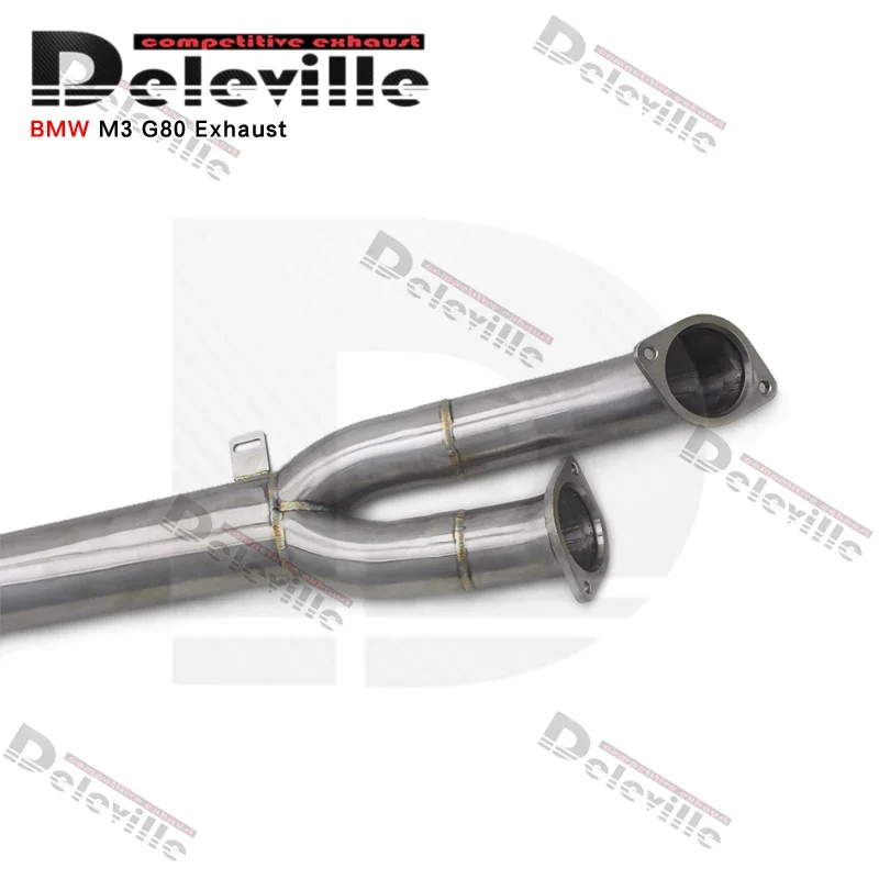 Exhaust Single Midpipe With Brace For  M3 G80/G8X G82 3.0T 2021-2023 3.5 Inches Stainless Steel Pipe Muffler Exhaust System