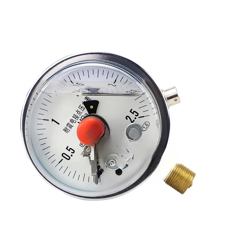 Shock resistant magnetic assisted electric contact pressure gauge 1.6MPa water pressure negative switch controller