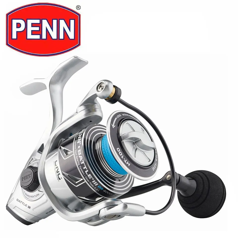 NEW PENN BATTLE 3 DX Spinning reel 2500-8000 Fishing Reel HT-100 System 7BB Full Metal Body Pre-Load Spinning Reel CNC Handle