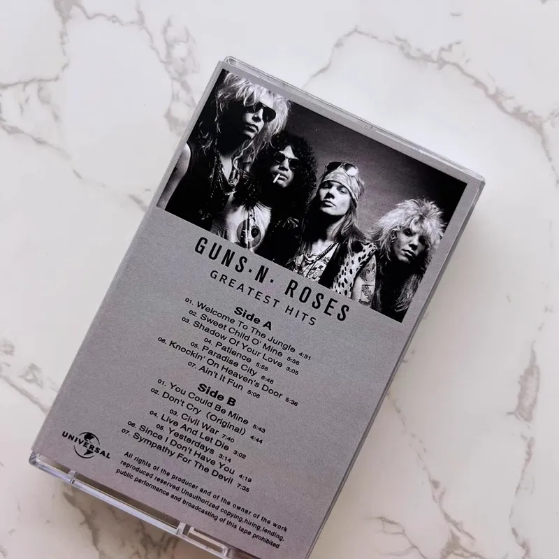 Retro Guns N\' Roses Music Magnetic Tape Greatest Hits Album Cassette Cosplay Walkman Car Recorder Soundtracks Box Party Music